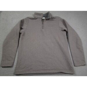 Columbia Sweater Mens Large Gray 1/4 Zip Fleece Pullover Outdoor Cotton‎ Blend